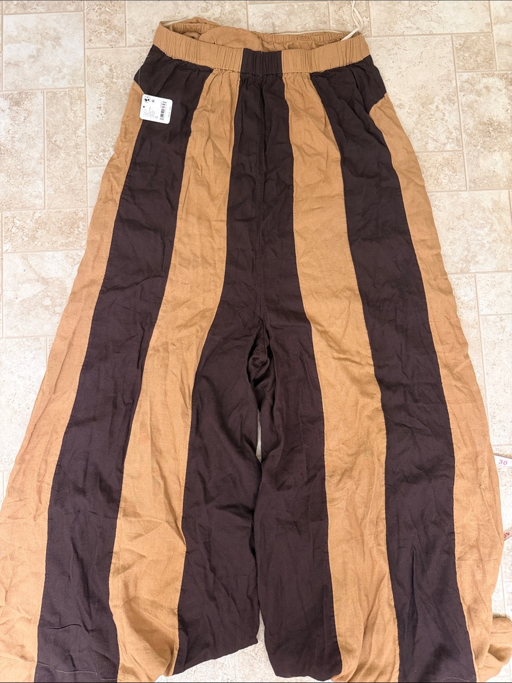 Free People Wide-Leg Striped Sleeveless Jumpsuit in Brown and Black - Picture 8 of 8